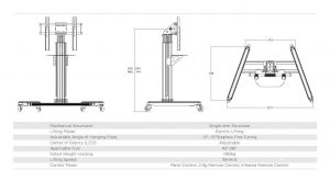LCD inserted Electric Lifting Trolley Single Arm1